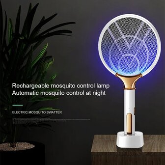 Rotkupfer Elektrische Fliegenklatsche/-f&auml;nger, UV-LED-Lampe, handgehalten und stehend, usb