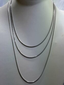 Edelstaal Ronde slangenketting, L 50 cm