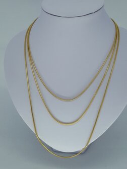 RVS Goudkleurige slang/rupsketting D1.5mm x L 50