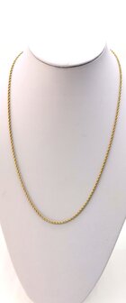 Edelstahl Goldfarbene Halskette aus gedrehter Kordel, L&auml;nge 60 cm