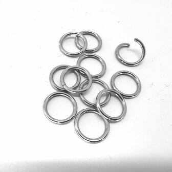 916L Metallfarbener offener Ring aus Edelstahl &Oslash; 10 mm x D1.2