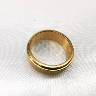 Goldfarbener Anti-Stress-Ring aus Edelstahl mit geb&uuml;rstetem Oberring, Box 36 St&uuml;ck