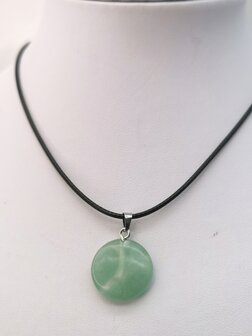 Ketting met Groene Aventurijn, edelsteenhanger, Rond