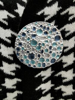 Magneet broche, rond, Abstract modern kunst, &Oslash; 48 mm.