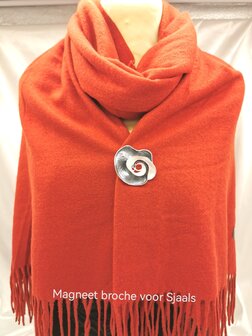 Magnet - Brosche - elegant - Rose - Perlmutt/dunkelgraue Farbe zum Verschlie&szlig;en von Schal, Schal und Strickjacke
