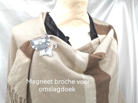 Magnetbrosche - Kattunkatze - zum Verschlie&szlig;en von Schal, Schal und Strickjacke.