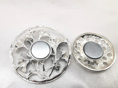 Magneet broche, Design, Lotus bladeren, Multikleur, &Oslash; 45 mm.