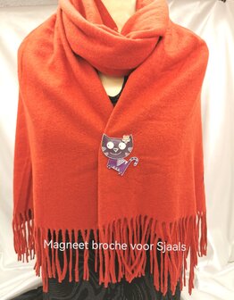 Magnetbrosche - Kattunkatze - zum Verschlie&szlig;en von Schal, Strickjacke.