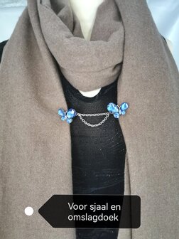 Clips mit doppelter Kette, blaue facette Schmetterling