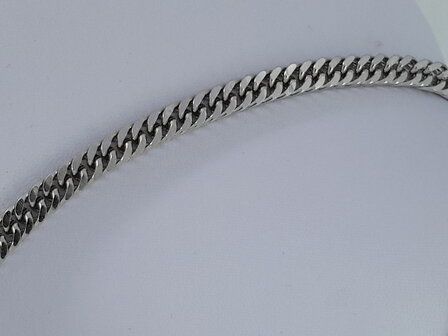 Edelstaal brede Gourmetschakel ketting, L 45 cm