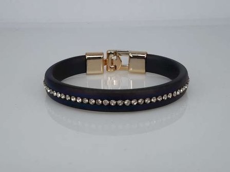 Siliconen armband met strass, 11 kleuren