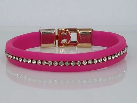 Siliconen armband met strass, 11 kleuren