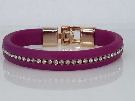 Siliconen armband met strass, 11 kleuren