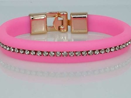 Siliconen armband met strass, 11 kleuren