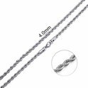 RVS zilverkleurig Twisted koordketting L 50 cm x D 4mm