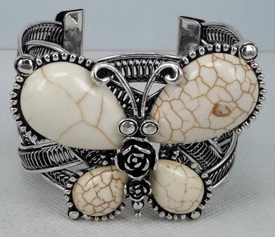 Armband, Vlinder, Howliet edelsteen