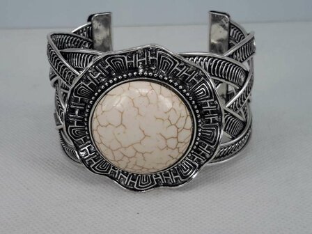 Armband, Howliet edelsteen, rond