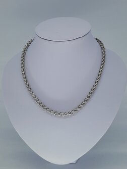 Geflochtene Halskette mit Armband &ndash; Foxtail Link &ndash; Edelstahl Edelstahl