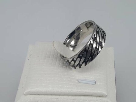 Edelstahl Ringe, Glieder-Motiv