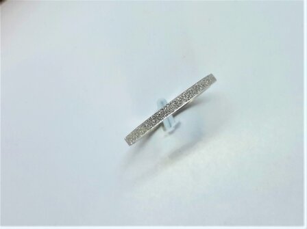 Schitterend dames smalle edelstaal Stardust zilverkleur ring.