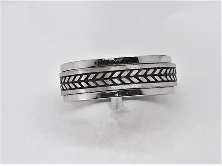 Edelstahl - Stressringe - Weisen- Tattooband, 2 separate Ringe &uuml;bereinander. Karton 36St