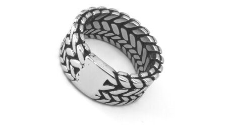 Tough - stainless steel Double ring - double braided - design - motif. box 36 pieces