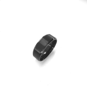 Titanium &ndash; RVS - Zwart &ndash; ring  gepolijst met mat uitvoering. doos 36st