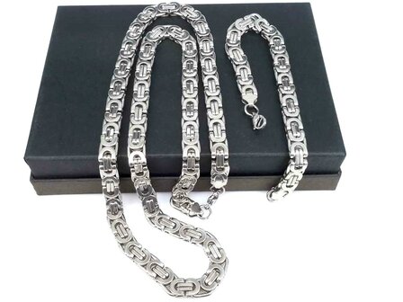 Edelstahl K&ouml;nig Bracelet &amp; Necklace, Motiv glied. Armband in zwei L&auml;ngen erh&auml;ltlich.