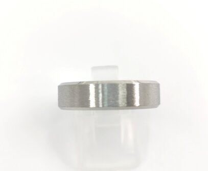 RVS, Ring, Geborsteld zilverkleurig met glans zijkant, doos 36 stuks