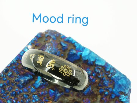 Edelstahl, Mood-Ring, &auml;ndert die Farbe. Karton 36 St&uuml;ck.