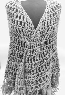 Clips aan dubbele ketting, Mandala symbool in antiek zilverkleur.