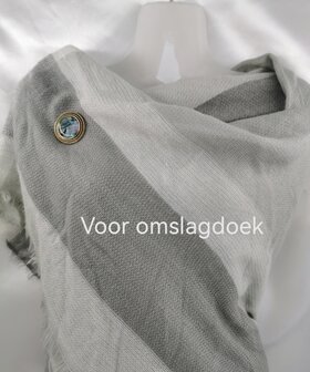 Magnet, Brosche, Perlmutt rund, silberfarben zum Verschlie&szlig;en von Schal, Schal und Strickjacke.
