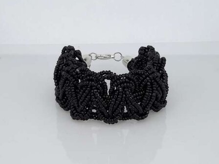 Bohemien style handgemaakte gevlochten kralen armband, per 6 stuks