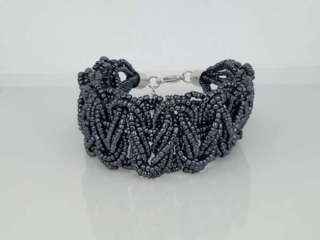 Bohemien style handgemaakte gevlochten kralen armband, per 3 stuks