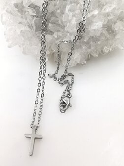RVS fijne Ketting L 45 cm met mini kruisje