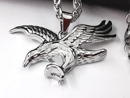 Eagle - Heren Ketting L 60 cm - RVS Eagle Hanger