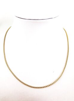 Halskette, Edelstahl, goldfarbene Jasseronkette, L45 cm, D 1,2 mm