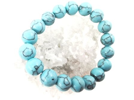 Armband Turkoois groenblauw 17 kralen