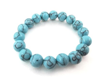 Armband Turkoois groenblauw 17 kralen