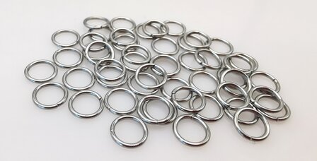 100 St&uuml;ck Edelstahl offene Ringe &Oslash; 8 x D 1 mm Schmuckherstellung - Schmuckaugen