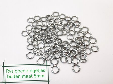 200 offene Biegeringe aus Edelstahl 5 mm, Biegeringe zur Schmuckherstellung