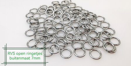 110 RVS open ringetjes 7 mm Sieraden maken- Sieraden oogjes