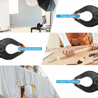 6&quot; krachtige kunststof veerklem, marktklem, zeilklem, marktkraam, zwart