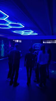 Hexagon ledverlichting voor oa garage, werkplaats, kapsalon, fitness ruimte, energiezuinig, kunststof frame