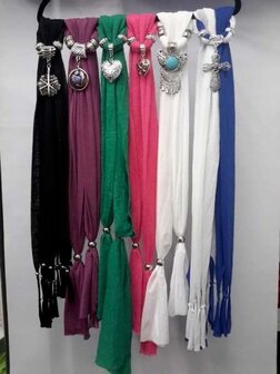 Sjaals met hangers, mix van 6 stuks