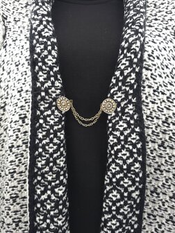 Clips met dubbel ketting Zeeuwse knoop goudkleurig.