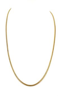 Kette &ndash; Quadratische venezianische Gliederkette aus Edelstahl, L 60 cm * D 2 mm, goldfarben
