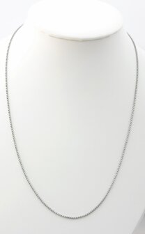 Kette &ndash; Runde venezianische Gliederkette aus Edelstahl, L 45 cm &ndash; D 1,2 mm, silberfarben