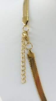 Flache Choker-Halskette aus Edelstahl, goldfarben, L 50 + 5 cm, B 6 mm