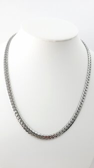 Choker / Halskette aus Edelstahl, Gourmet-Gliederkette / Kubanische Gliederkette, flach, 
